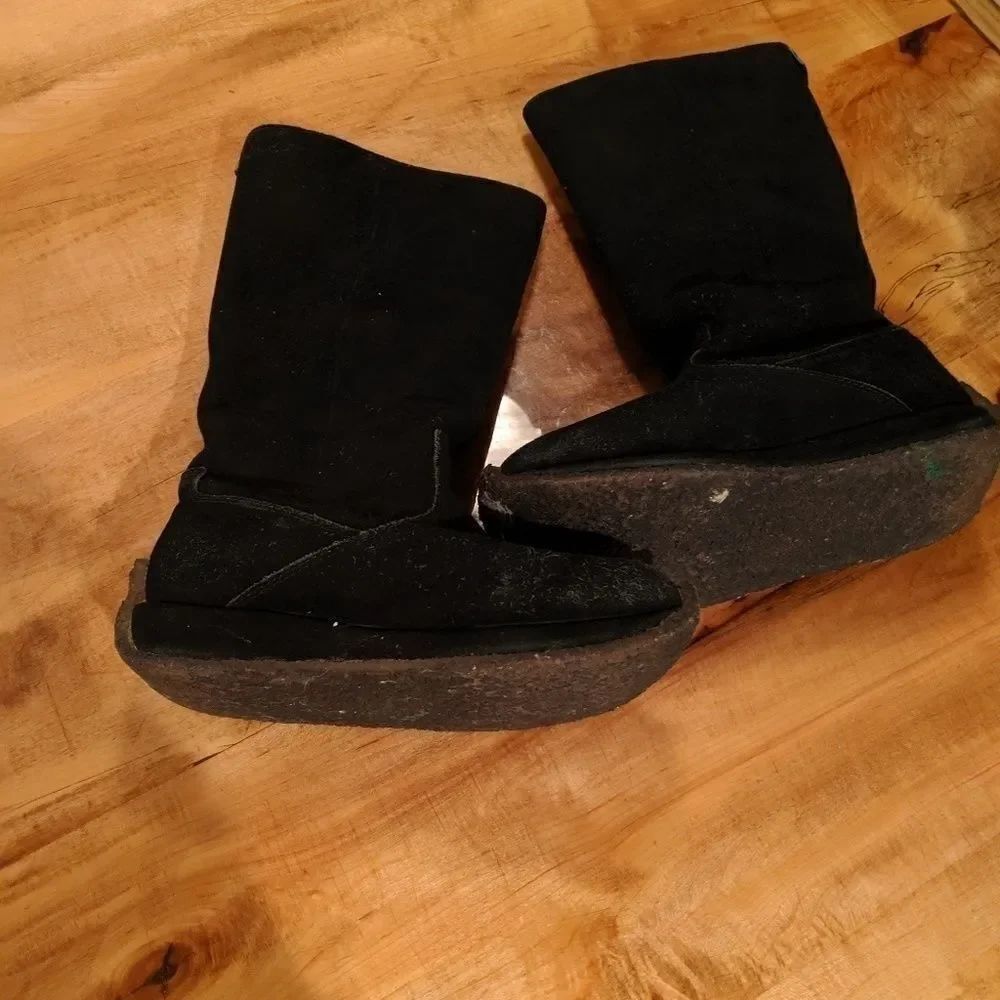 Simple Sheep black leather and wool boots size 7 - Picture 2 of 8